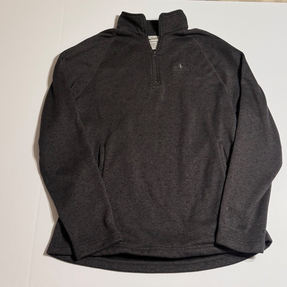Disney Parks Walt Disney World Mens L Quarter Zip Pullover Gray Mickey 1971